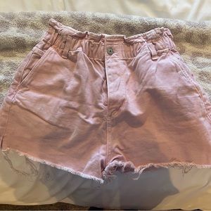 Zara pink denim shorts